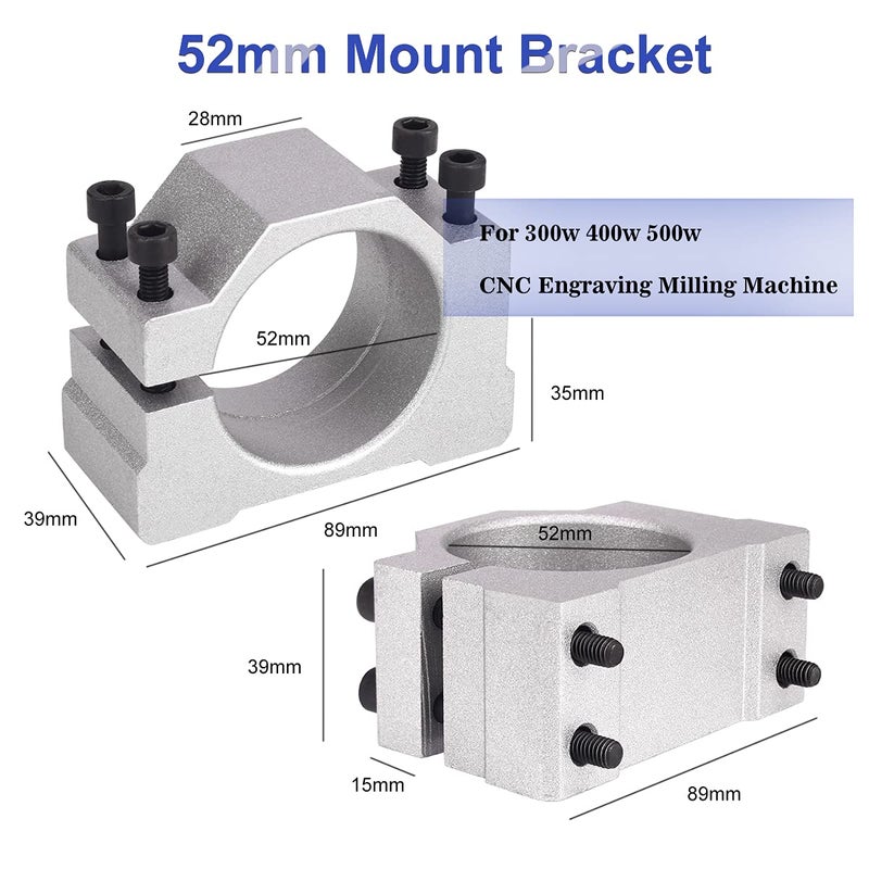MYSWEETY CNC Spindle, 500W Air Cooled 0.5kw Milling Motor and Spindle Speed Power Converter and 52mm Clamp and 13pcs ER11 Collet for DIY Engraving - Image 4